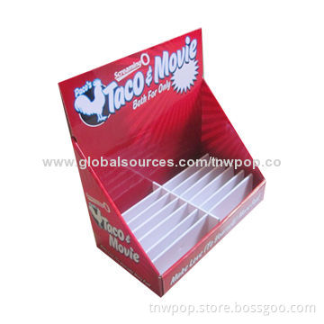 POP Cardboard Counter Display, Product Sit Upright/Eye-catching/Strong/Long Lasting/Eco-friendly